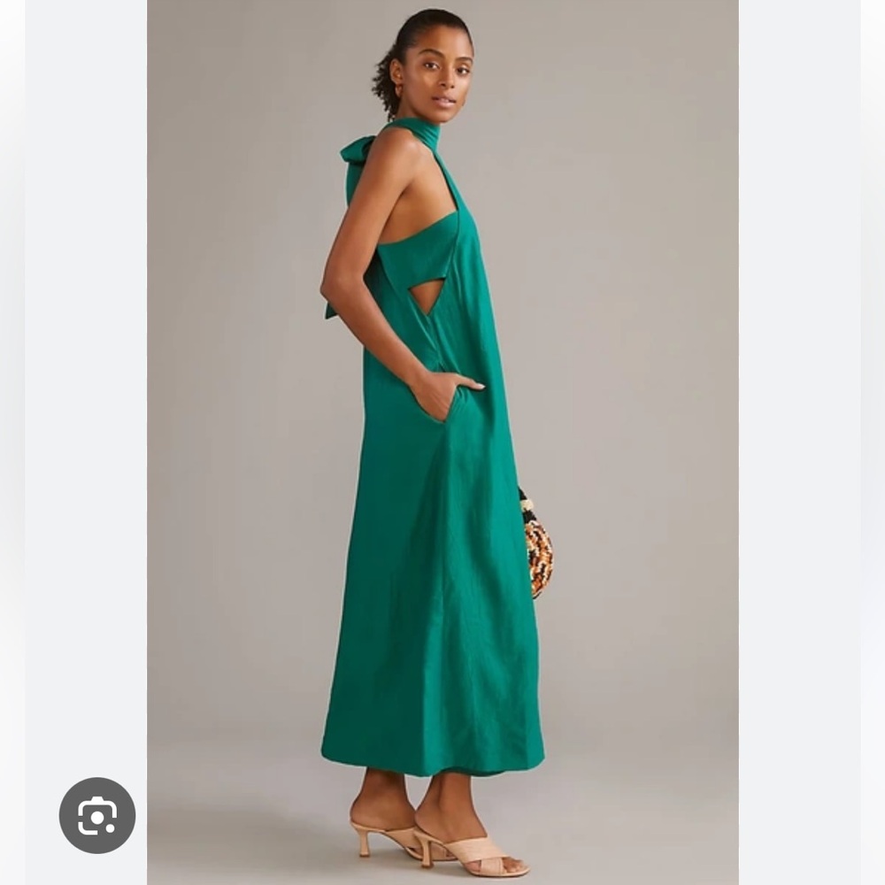 Anthropologie Sunday in Brooklyn Green Sleeveless Halter Dress